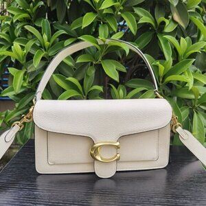 COACH Polished Pebble Tabby Chain Clutch Bag